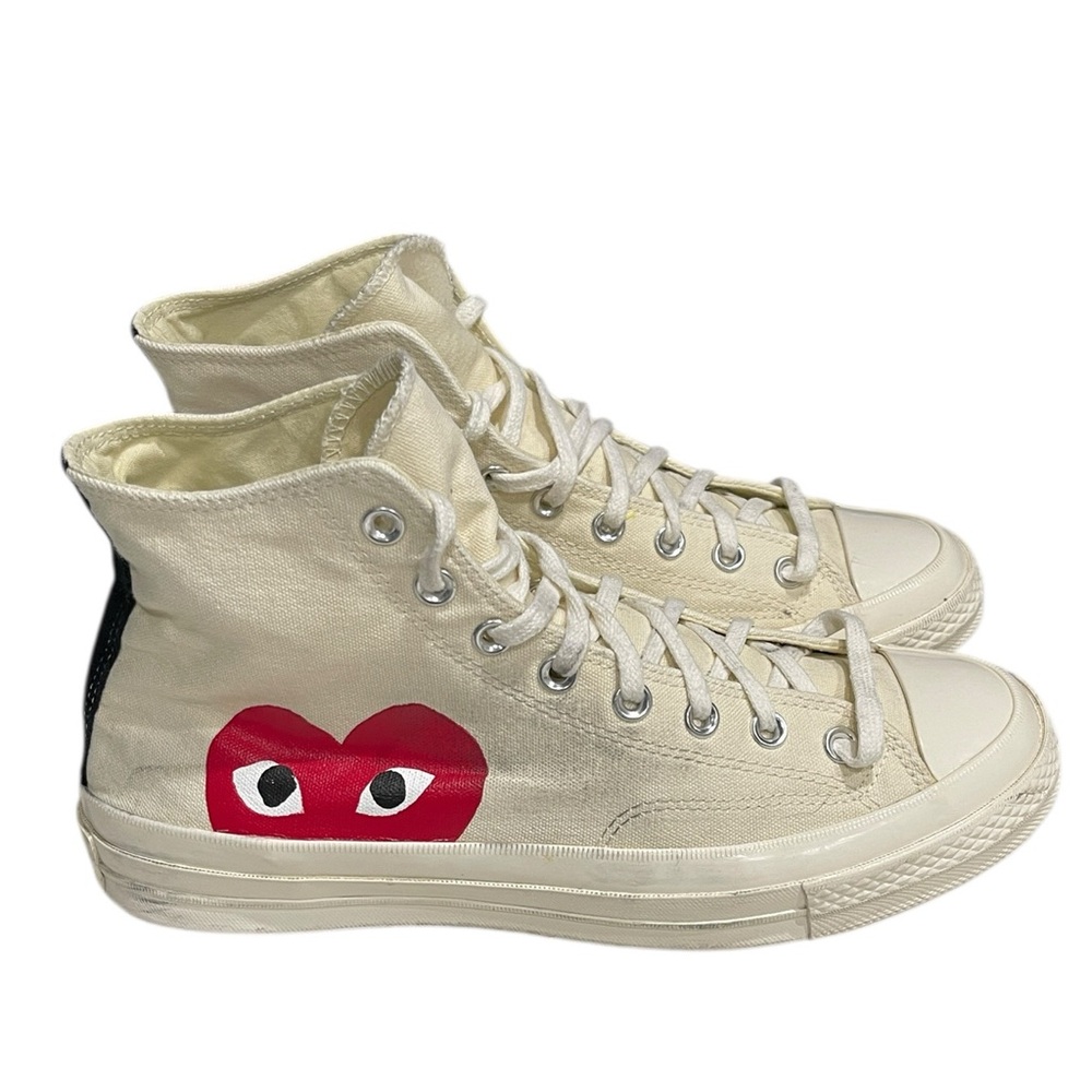 Converse Comme Des Garçons Chuck Taylor All Star 70 Hi Sneakers Cream Play SZ 10